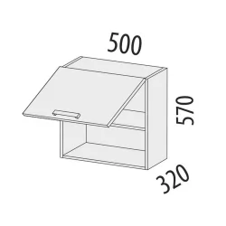 Шкаф над вытяжкой (с системой плавного закрывания) Графит 74.12.1 Сосна Астрид /Ваниль