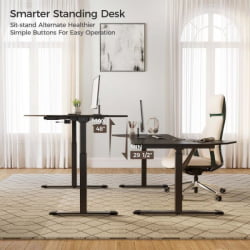 Стол компьютерный с электроприводом Eureka ERK-EDI-FS-MSW (Fan shaped), черный