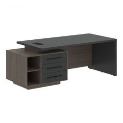 Стол руководителя левый VELION VCT 2190 L Яшма черный Дуб Сильвер