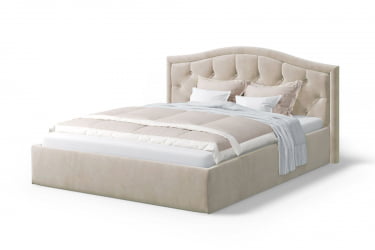 Кровать Стелла, 1400*2000 мм, велюр Бренди лайт 03, кремовый