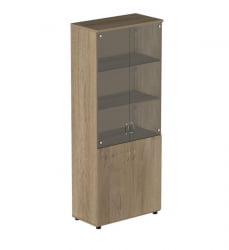 Шкаф для документов с тонированным стеклом Р.Ш-2СТ Ясень темный