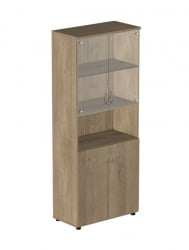 Шкаф для документов с прозрачными стеклами Р.Ш-4СБ Крафт золотой