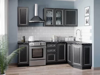 Шкаф кухонный 800 со стеклом Италия ЛД 275.367.000 Черный Дуб темный