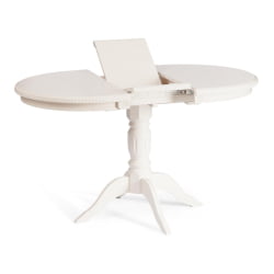 Раздвижной овальный стол STEFANO бук, мдф, 100+30x80x77см, Ivory white