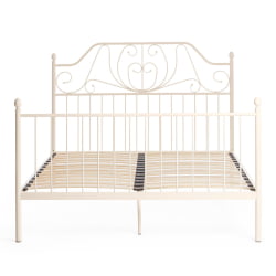 Кровать ERIC Wood slat base металл, 160*200 см (Queen bed), Белый (butter white)