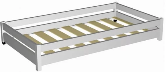 Выдвижная кровать для двоих детей RooRoom VK-6 Белая