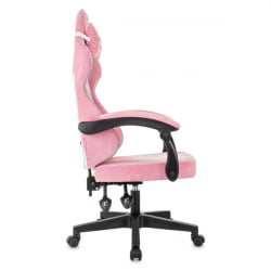 Кресло компьютерное BRABIX Shooter GM-123, 2 подушки, ткань, розовое/серое