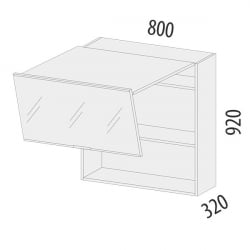 Шкаф-витрина кухонный (с системой плавного закрывания) Бостон 104.81