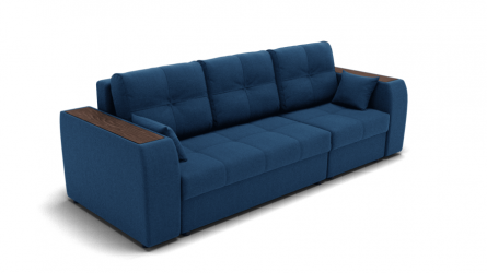 Диван Сенатор-2 ППУ угол левый/правый (ЗР) Цвет фасада: Синий; Тип: Левый/правый; Материал фасада: Металл/Велюр