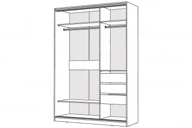 Белый шкаф-купе с зеркалом Виктория 1600х584х2300, Белый 16ДЗДЗ-ШЯ-Б 310-463
