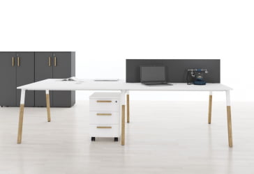 Стол письменный Forta FST 1167 Белый премиум Дуб Гамильтон