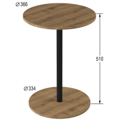 Придиванный столик Кат Дуб вотан / Черный