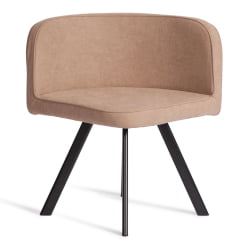 Комплект (стол, 4 стула) QUADRON (mod. PT14) Стол: МДФ/металл, стул: металл/шенилл, 100х100х73 см, 69х56х71 см, Beige (Бежевый) LY1701-4/черный