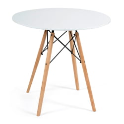 Обеденный стол CINDY NEXT (mod. 70-80 MDF) металл/мдф/бук, D70х75см, белый/натуральный