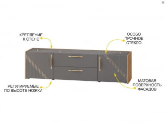 ТВ тумба Монако 605.03 Дуб Вотан Оникс Графит