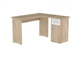 Угловой компьютерный стол Лайт 1 модуль 03 Дуб сонома/Белый
