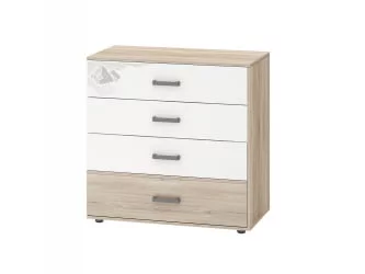 Детский комод Эверест 500.09 Дуб Кронберг/Белый шпон