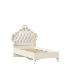 Кровать односпальная 900 с мягким изголовьем Маркиза ЛД 517.260.000.001 Алебастр Шампань