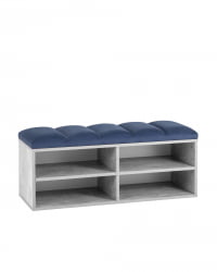 Обувница Хольст 2 серая велюр синий