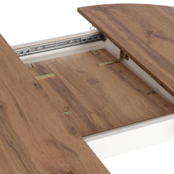 Раздвижной овальный стол SVELTO ЛДСП, опора-массив березы, 105 х 105 (140) х 74.5 см, Дуб Вотан/белый