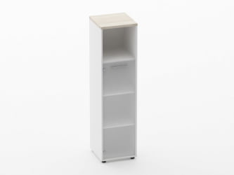 Шкаф 3 узкий 1 стеклянная дверь, с нишей Deka 10.16.16Л Дуб Сантана светлый/Белый