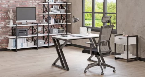 Стеллаж на регулируемых опорах - 4 полки LOFT VR.L-MST.O-4.8V Металл черный Белый Бриллиант