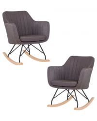 Набор 2 шт Кресло-качалка DOBRIN KIARA (серая ткань (LAR-106D-26)) 2 шт