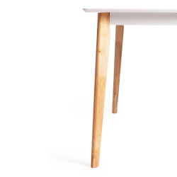 Большой обеденный стол Claire квадратный дерево гевея, МДФ, 80 x 80 x 75см , White (Белый) / Natural (натуральный)