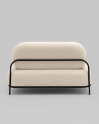 Диван металл Стоун new ткань букле молочный