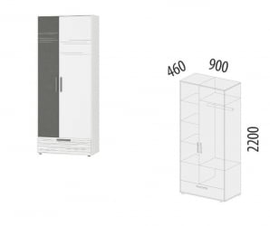 Шкаф для одежды с полками и штангой (лев/прав) Аляска 502.01
