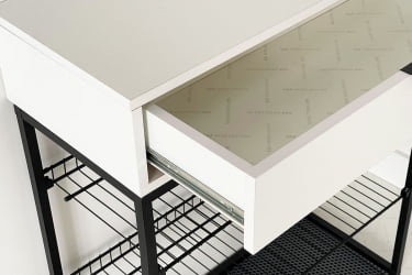 Обувница Краш LMN-13 черный муар/белое дерево