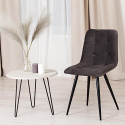 Стул CHILLY (mod. 7095-1) / 1 шт. в упаковке ткань/металл, 45x53х88 см, высота до сиденья 50 см, темно-серый barkhat 14/черный