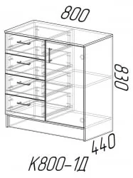 Комод в гостиную Венге/Сосна Лоредо