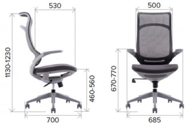 Кресло руководителя Everprof Spirit Сетка Серый