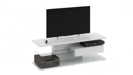 ТВ тумба тип 1 Diamond Белый глянец