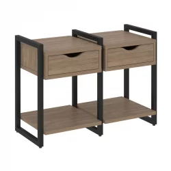 Тумба на регулируемых опорах наборная. Вариант №1 LOFT VR.L-TN-1.O Металл черный Дуб Аризона