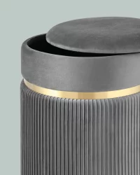 Банкетка Миранда с ящиком велюр Серый