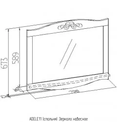 Зеркало навесное ADELE 11 Дуб Сонома/Орех шоколадный (спальня)