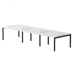 Бенч-система на 6 мест на металлокаркасе, опоры 90 гр Everprof EVO 254S218 Белый Черный
