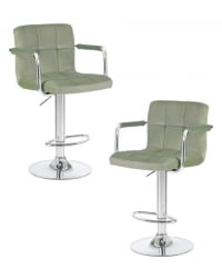 Стул барный DOBRIN KRUGER ARM (мятный велюр (MJ9-87)) 2 шт