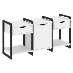 Тумба на регулируемых опорах наборная. Вариант №6 LOFT VR.L-TN-6.O Металл черный Белый Бриллиант