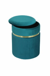 Пуф Миранда с ящиком велюр Бирюзовый