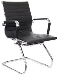 Кресло для посетителей Leo CF экокожа Черный