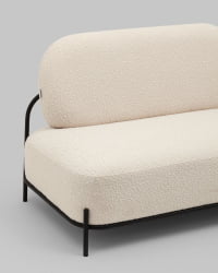 Диван металл Стоун new ткань букле молочный