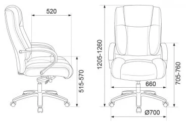 Кресло руководителя Бюрократ T-9925SL кожа Черный