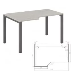 Стол эргономичный левый на металлоопорах New Line NLN36322424 Дуб шамони светлый