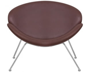 Кресло дизайнерское DOBRIN EMILY (коричневый винил YP5, хромированная сталь) 2 шт