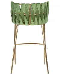 Стул барный DOBRIN EMMA GOLD (зеленый велюр (VF-08)) 4 шт