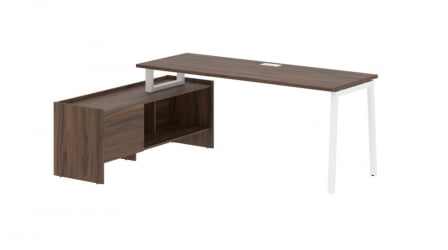 Стол с тумбой EDIS ELCT 19614 Дуб Денвер темный Белый