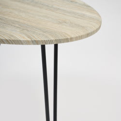 Круглый журнальный столик HURON МДФ/металл, 55*55*45 см, Скания натуральная (ножки черные)